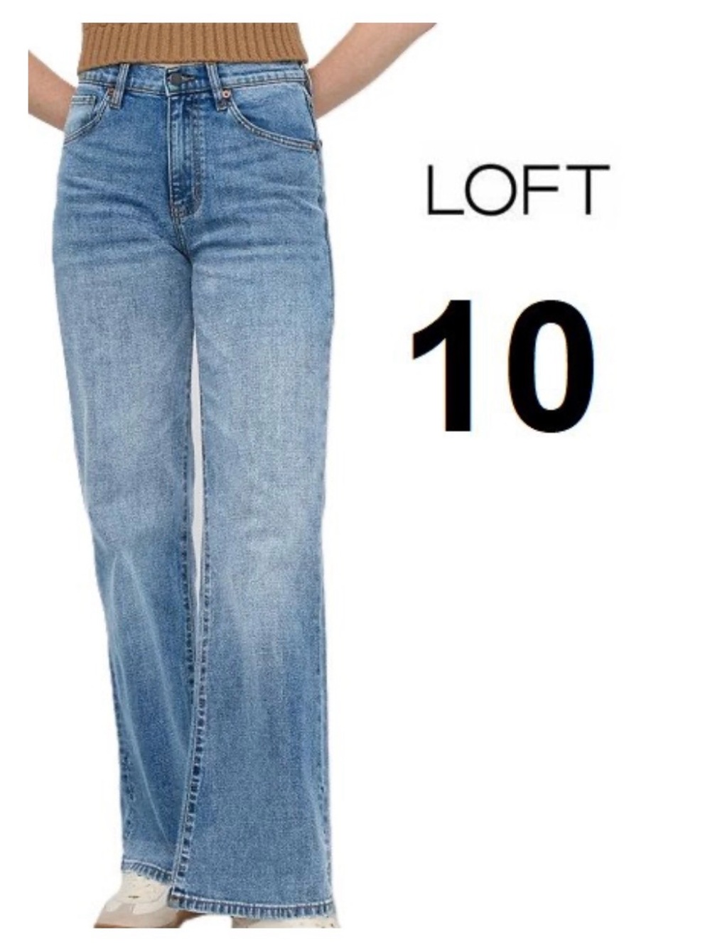 LOFT Light Blue Wide-Leg High-Rise Jeans brand new with tags